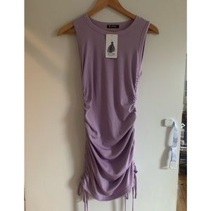 NWT BTFBM Sleeveless Bodycon Ruched mini Dress with Side Drawstrings